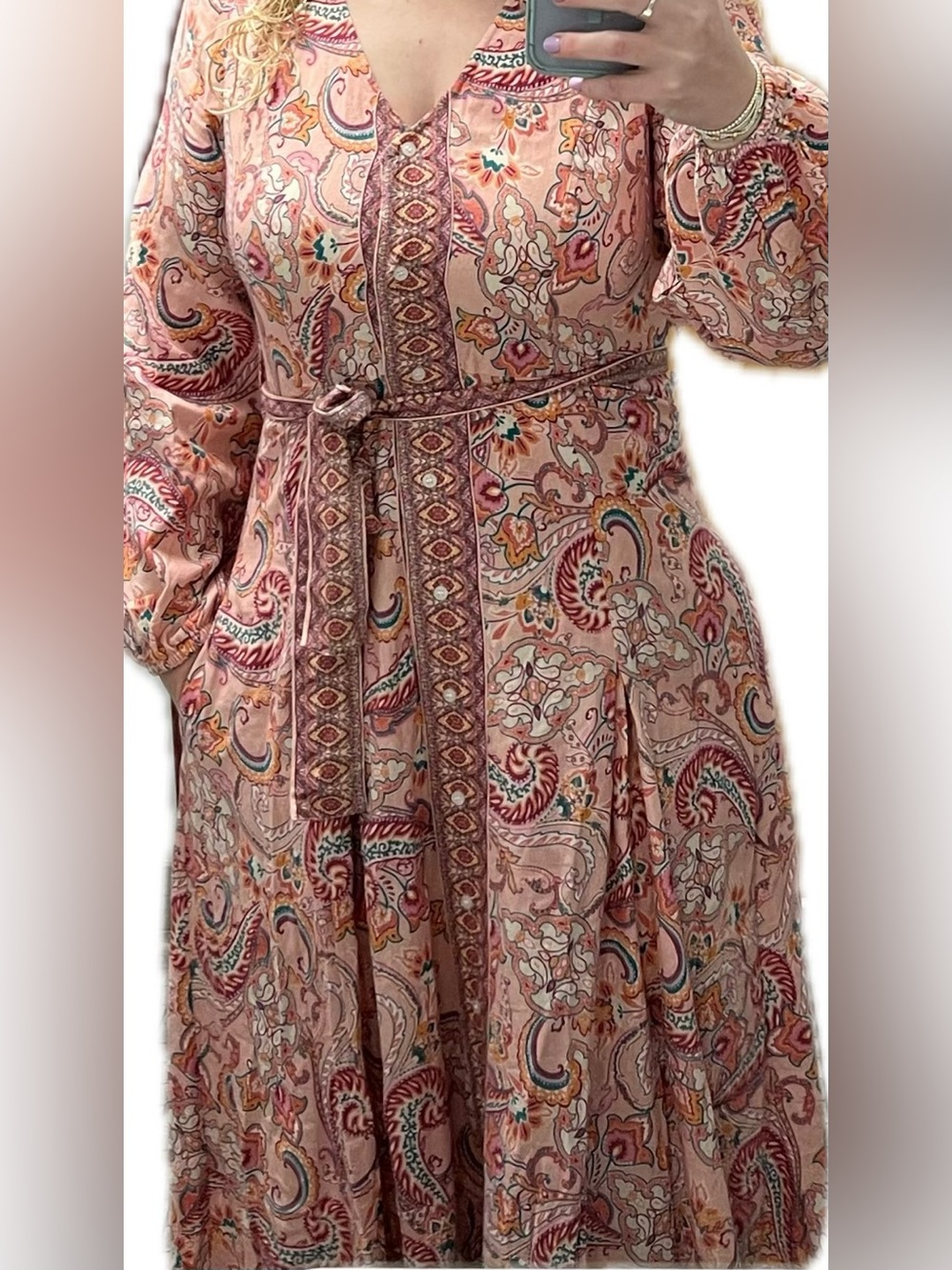 VENUS Pink Paisley Maxi Dress